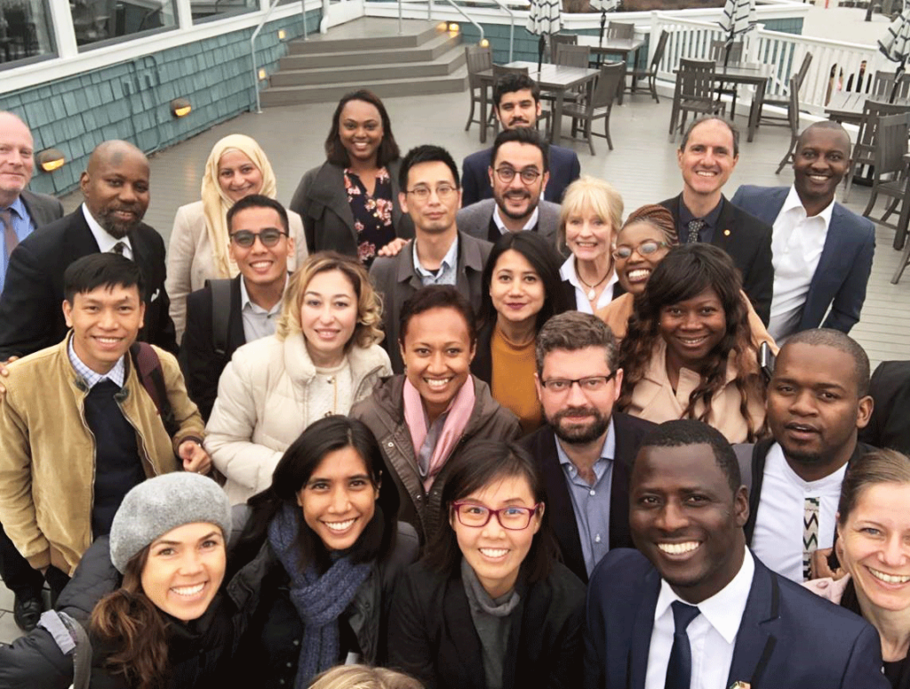 Group of young professionals smiling